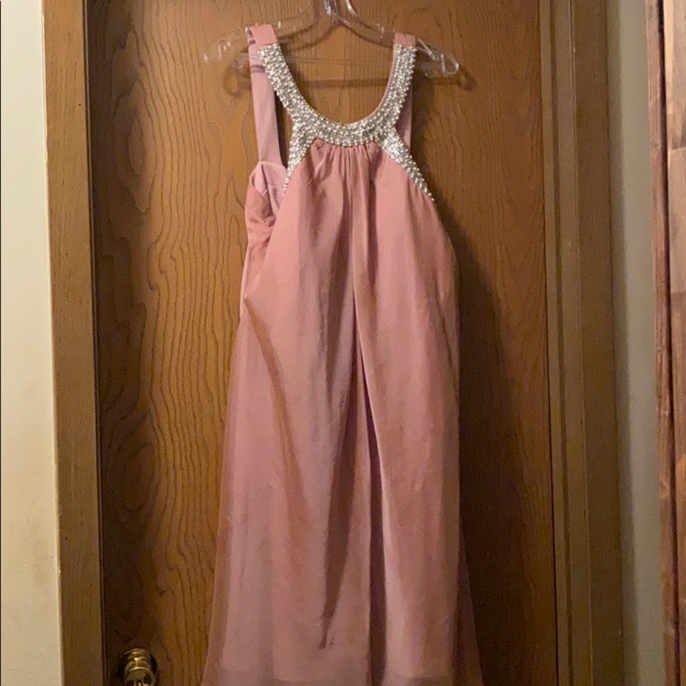 Plus light pink formal dress